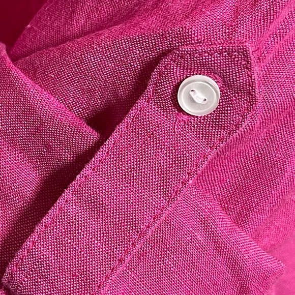 💯Linen Charter Club Fuchsia Button-Down Shirt - Picture 6 of 12